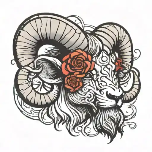 aires ram head tattoo design idea