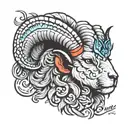 aires ram head tattoo design idea