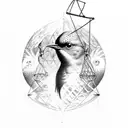 bird escaping bird cage tattoo design idea