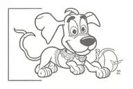 slinky dog from toy story movie around forearm tattoo design idea