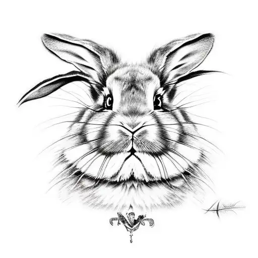 alice in wonderland bunny  tattoo design idea