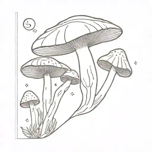psychedelic mushroom tattoo design idea