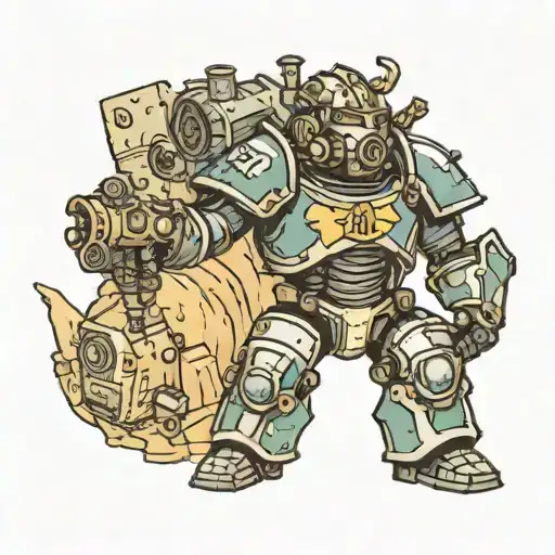 fallout Hogwarts with power armor holding a wand  tattoo design idea