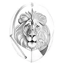 The four stoic virtues. a lion (Courage), a man sprinkling water into a jug of wine (Temperance), a set of scales (Justi tattoo design idea