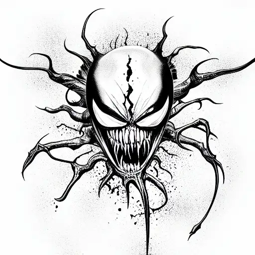  venom 2 face tattoo design idea