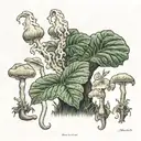 Monotropa uniflora and its fungi associated with its tree tattoo design idea