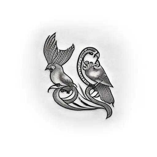 yash and shruti name logo tattoo in english for hand with sitting love birds tattoo design idea