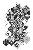 geometric patterns tattoo design idea