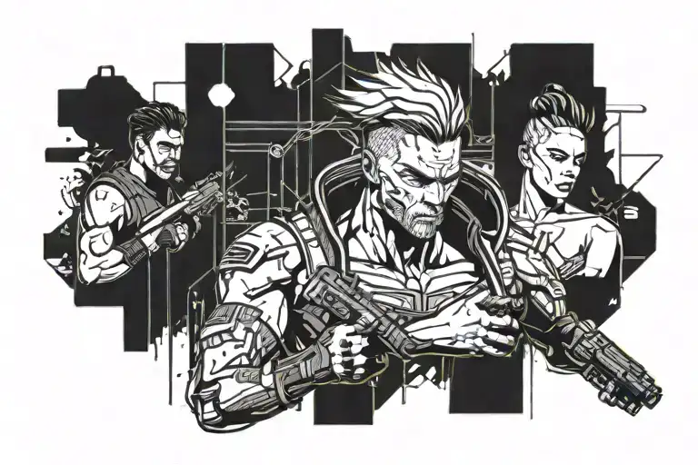 Cyberpunk 2077 tattoo design idea