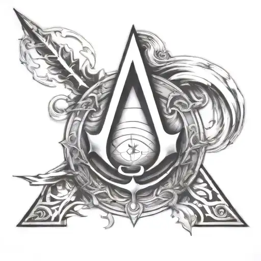 assassins creed symbol incorporated tattoo design idea