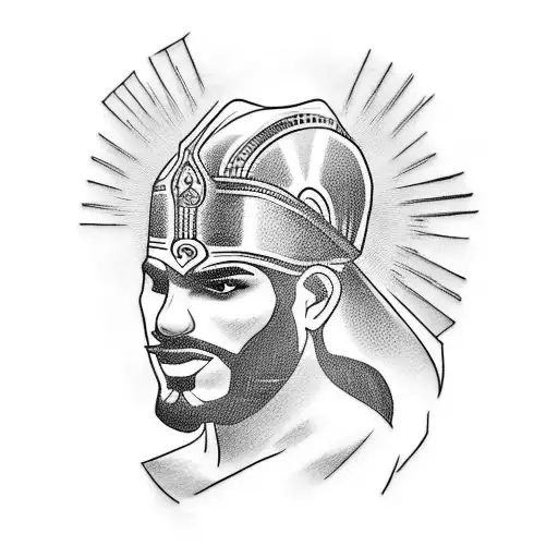 A tattoo showcasing a Greek-Puerto Rican warrior as a symbol of fatherhood and guidance tattoo design idea