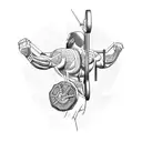 A Puerto Rican weight lifter with Greek warrior motifs representing recovery from addiction tattoo design idea