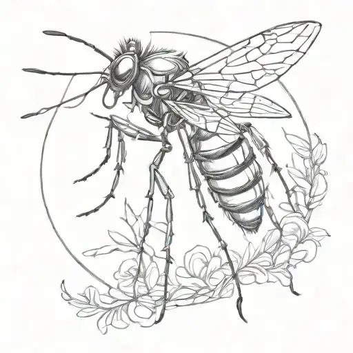 mosquito trapped in amber tattoo design idea