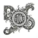 number 10 It symbolizes the completion of a cycle, the heaven and the world, and universal creation.  tattoo design idea