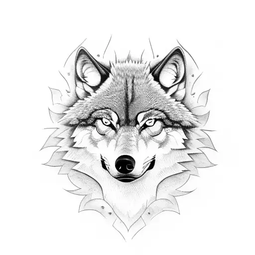 angry wolf tattoo design idea