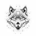 angry wolf tattoo design idea
