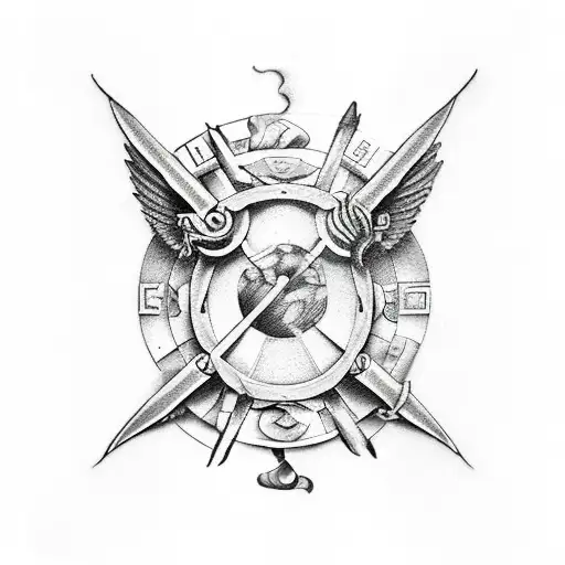 Sagittarius, Capricorn, Scorpio, and Gemini in the form of Angry Angels tattoo design idea