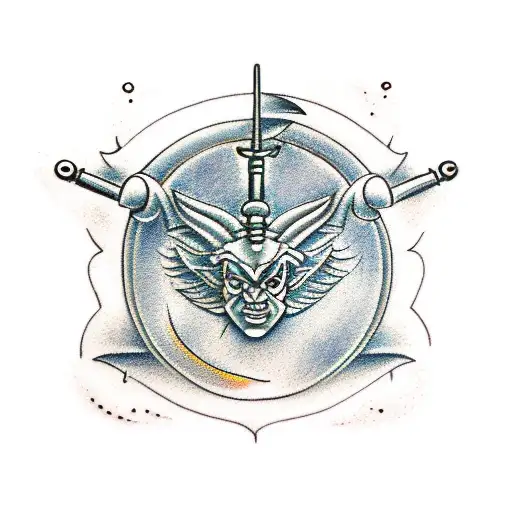 Sagittarius, Capricorn, Scorpio, and Gemini Zodiac symbols in the form of Angry Angels tattoo design idea