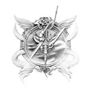 Sagittarius, Capricorn, Scorpio, and Gemini Zodiac symbols in the form of Angry Angels tattoo design idea