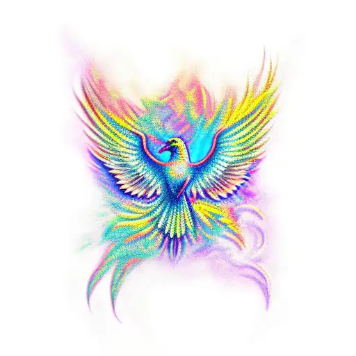 phoenix with transgender colors tattoo design idea