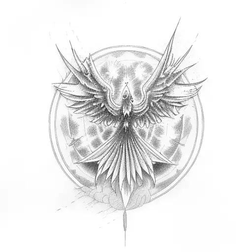 phoenix with transgender colors tattoo design idea