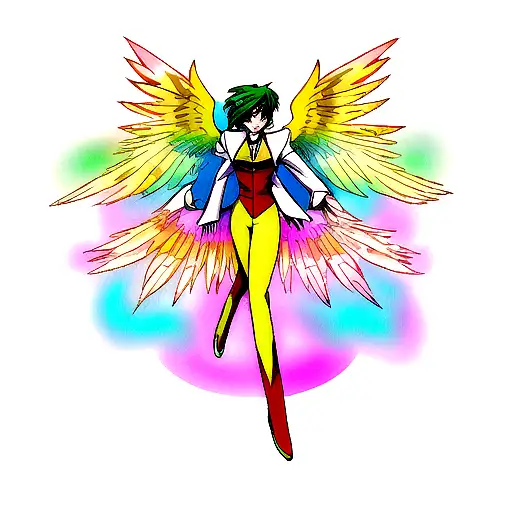 phoenix with transgender colors tattoo design idea