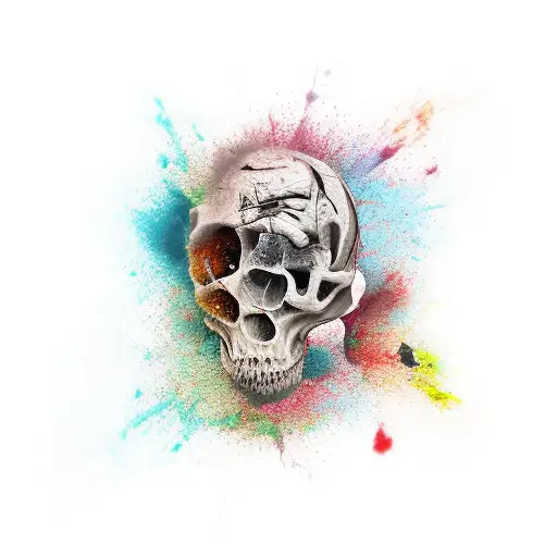 ripped skin cross tattoo design idea