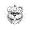 teddy with old lamp tattoo design idea