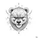 teddy with old lamp tattoo design idea