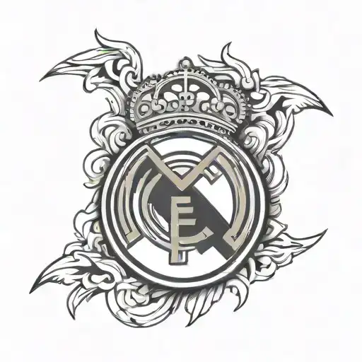 real madrid logo incorporating elements tattoo design idea