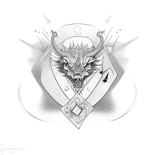 empty vertical scroll with gamblingstyle scotland tattoo design idea