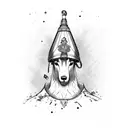 empty vertical scroll with gamblingstyle scotland tattoo design idea