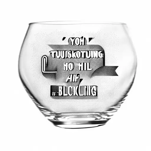 A stylish cocktail glass with a quote about enjoying life tattoo design idea