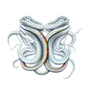 two headed snake wrapped around a cross tattoo design idea