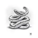 two headed snake wrapped around a cross tattoo design idea