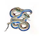 two headed snake wrapped around a cross tattoo design idea