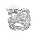 two headed snake wrapped around a cross tattoo design idea