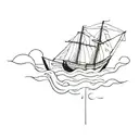 Scooping water out of a sinking ship  tattoo design idea