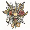 scissors cutting tattoo design idea
