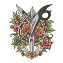 scissors cutting tattoo design idea