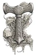 Mjolnir Hammer tattoo design idea