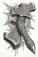 Mjolnir Hammer tattoo design idea