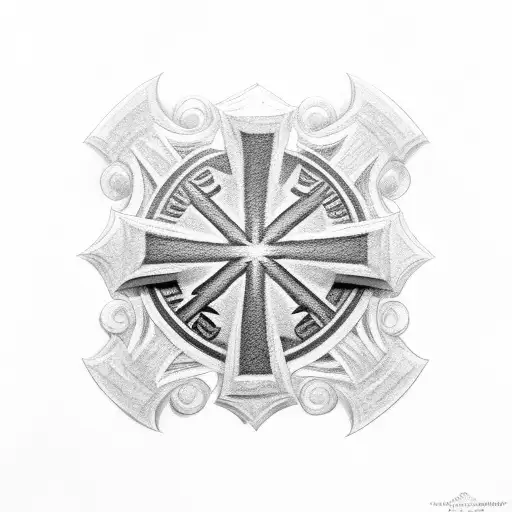 Maltese cross tattoo design idea