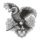 eagle holding a k bar knife tattoo design idea