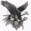 eagle holding a k bar knife tattoo design idea