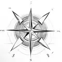 Compass arrow tattoo design idea