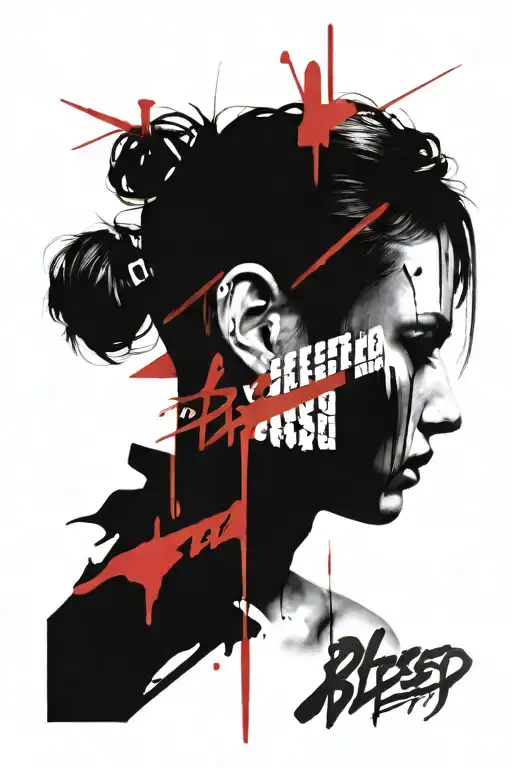 blessed written on neck tattoo design idea