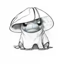 lilo and stitch with white bucket hats tattoo design idea