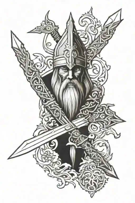 Odin's spear tattoo design idea
