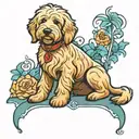 goldendoodle memorial simple tattoo design idea
